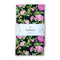 Roses Tea Towel - Organic Cotton Kitchen Towel with pink rose motifs on dark background, wrapped in labeled paper sleeve, crafted for elegance and sustainability.