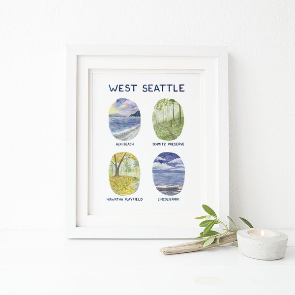 west seattle art print styled with frame not included