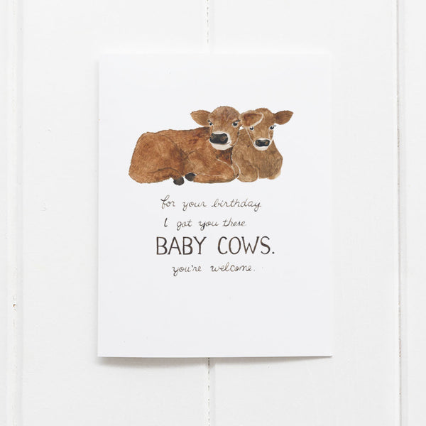 Baby cows birthday card by Yardia