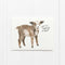 Goat Baby Card featuring a watercolor illustration of a baby goat with You're having a kid! message, printed on recycled cardstock, blank inside, includes kraft envelope.