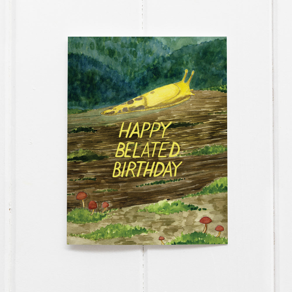 banana slug belated birthday card