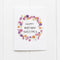 Sweetpea Birthday Card featuring a watercolor floral wreath and hand-lettered birthday message on high-quality recycled cardstock, blank inside with a kraft envelope.