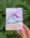 watercolor mountain birthday card with gold foil