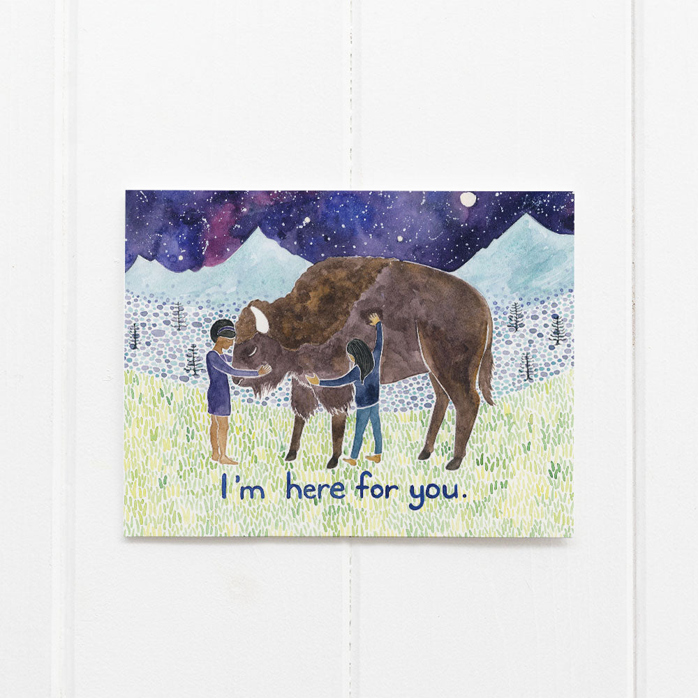 Buffalo sympathy card by Yardia