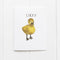 Lucky duck card by Yardia with watercolor illustration of yellow ducking and text reading Lucky