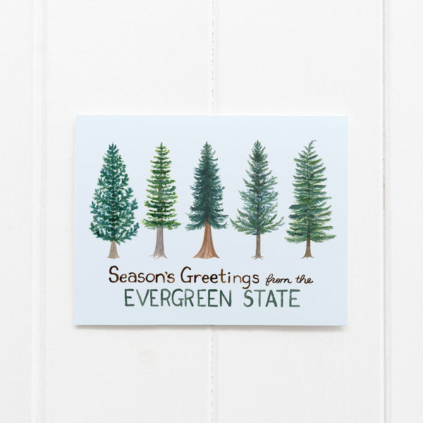 Evergreen State holiday card by Yardia