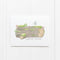 Yule Log Boxed Christmas Cards: Set of 6 featuring a watercolor yule log with moss, ferns, mushrooms, Yuletide Wishes text. Includes kraft envelopes, 100% recycled paper.