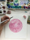 painting a moon in pink rose watercolor