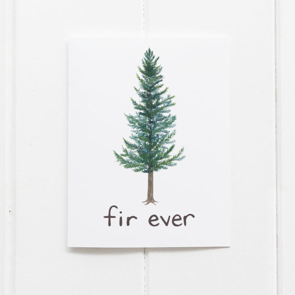 Fir Ever love card by Yardia with watercolor douglas fir