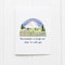 The mountain is out love card by Yardia with watercolor illustration of Mount Rainier and text reading the mountain is always out when I'm with you