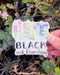 black and flourishing sticker with wildflowers