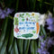 gardening is for everyone sticker with flowers and vegetables illustrations