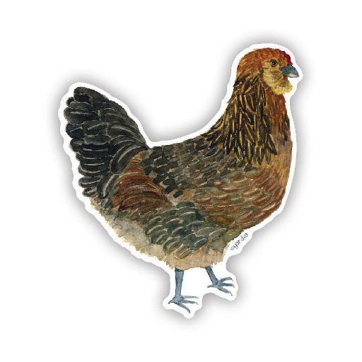 Ameraucana Hen - Watercolor Chicken Sticker
