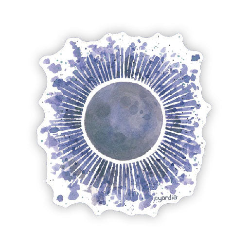 Solar Eclipse - Watercolor Moon Sticker