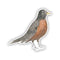 Robin Sticker - Watercolor Bird Sticker for Birders