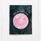 Full Moon Thank You Card with a pink watercolor moon and Full of gratitude message, blank inside, printed on recycled cardstock, accompanied by a kraft envelope.