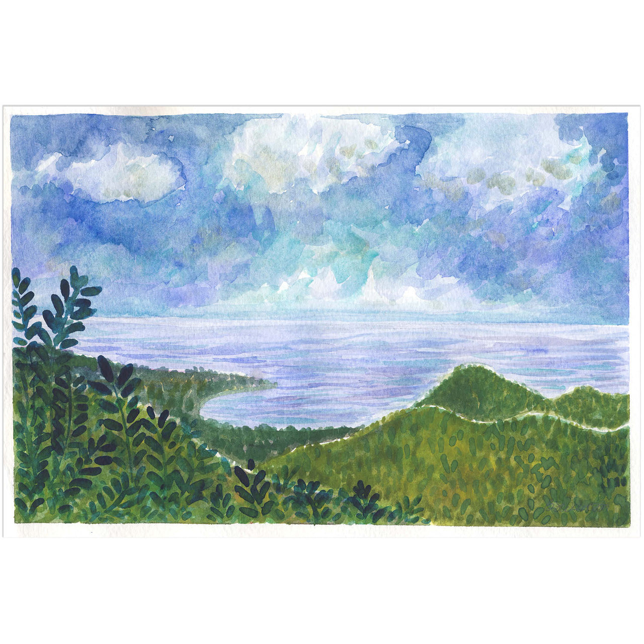 Guam landscape original watercolor painting by Yardia