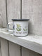 Wildflowers Camp Mug, a steel and enamel 12-ounce mug featuring Pacific Northwest wildflowers illustration, ideal for cozy beverages, gifts, or camping.