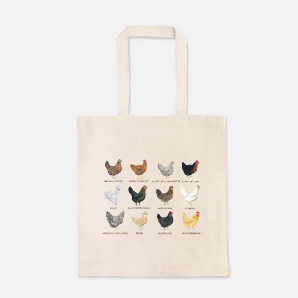 chickens tote bag