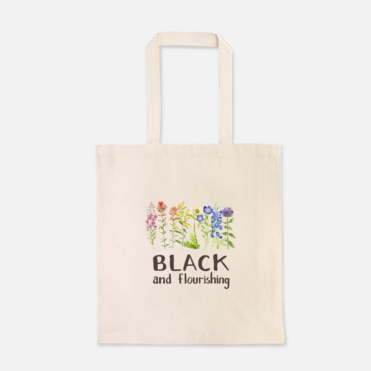 Black and flourishing tote bag
