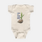 natural baby one piece with grow at your own pace and coconut seedling design
