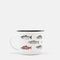 enamel camp mug with watercolor salmon illustrations